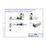 שקית תחתית שטוחה אוטומטית עם שקית מדבקה עליונה להרכיב מילוי קו אריזת אריזה איטום מוזמנת על ידי הלקוח שלנו